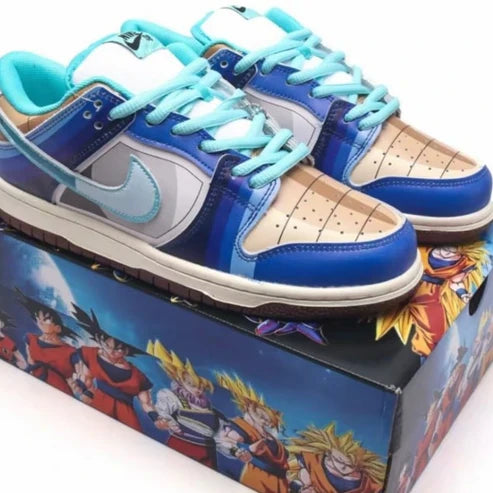 Dragon Ball Z-Inspired Nike Dunk Low – Super Saiyan Blue Vegeta Saiyan Armor Edition - Loiz